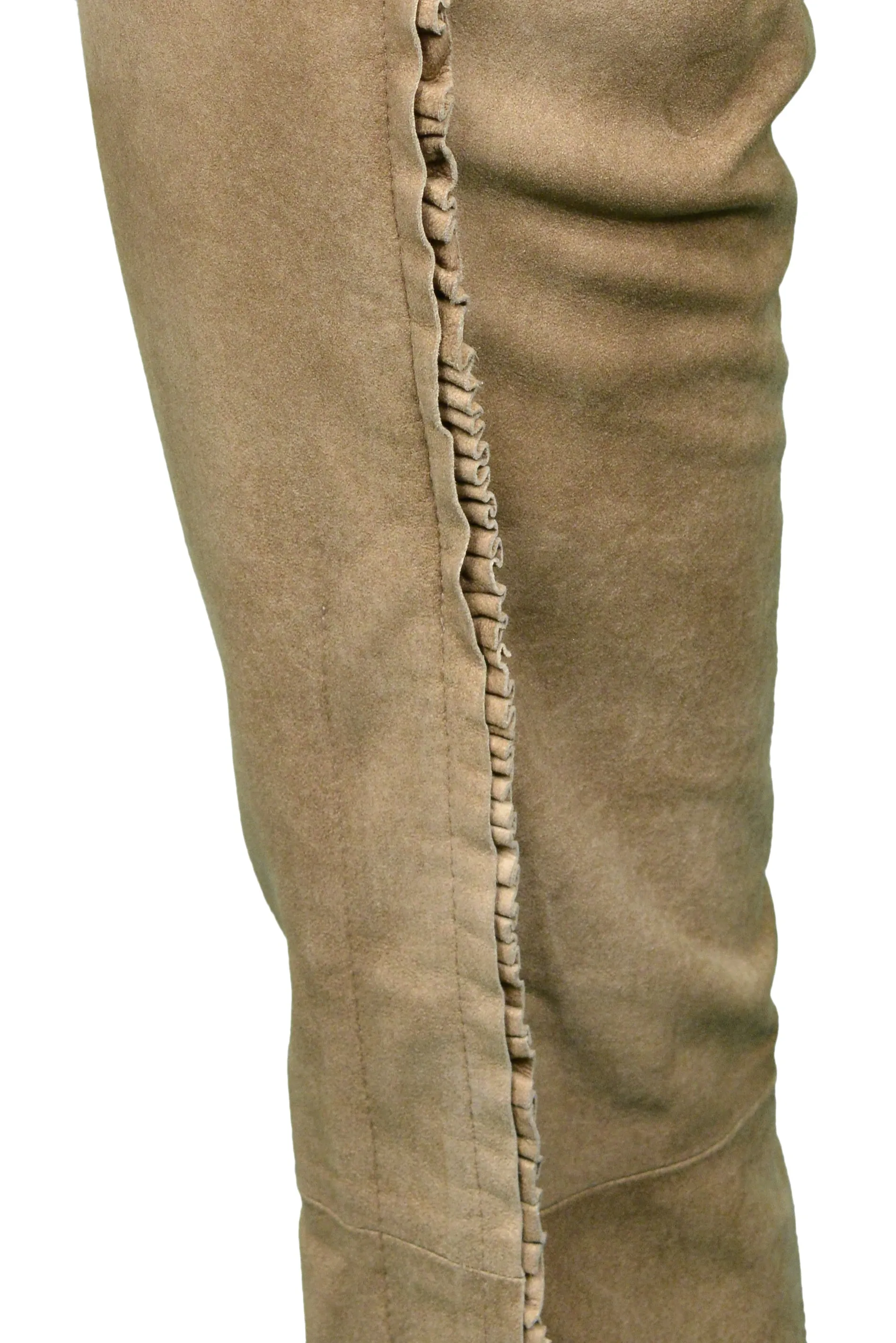 GIANFRANCO FERRE SUEDE RUFFLE PANTS