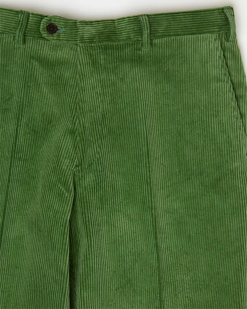 Green Cotton Corduroy Trousers