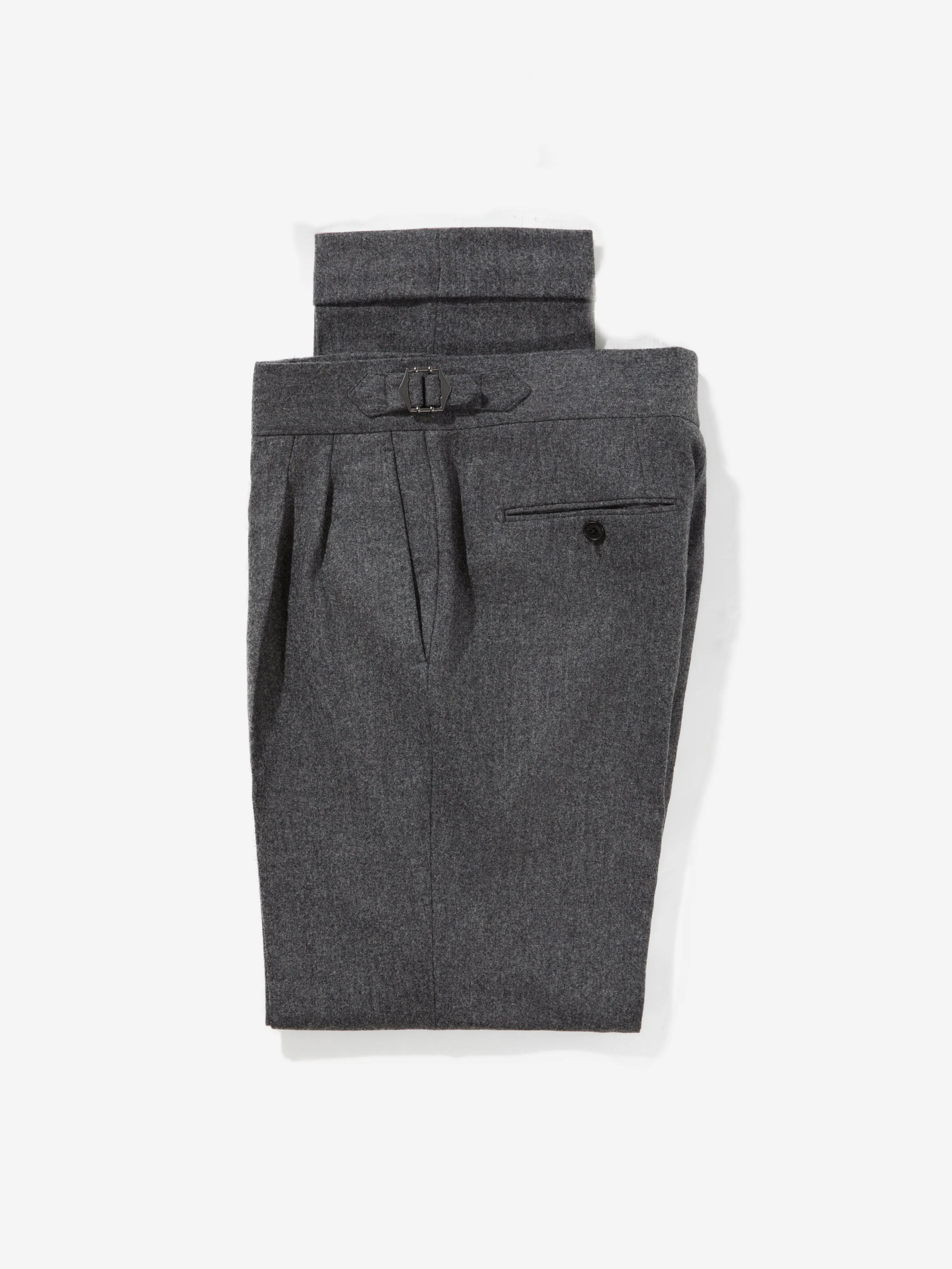 Grey Flannel Wool Gurkha Trousers