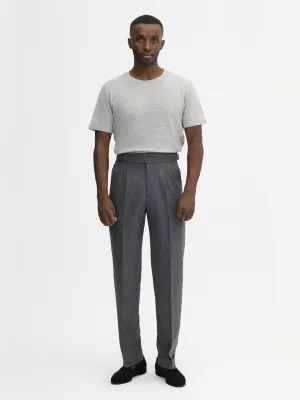 Grey Flannel Wool Gurkha Trousers