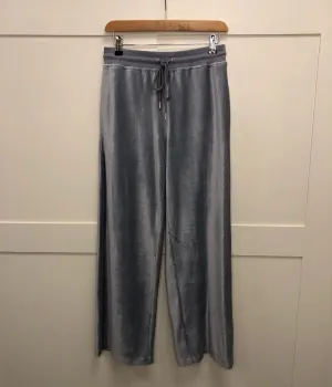 Grey Velour Wide Leg Joggers