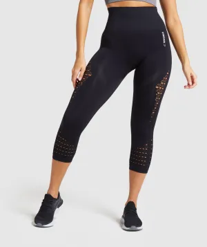 Gymshark Energy  Seamless Cropped Leggings - Black