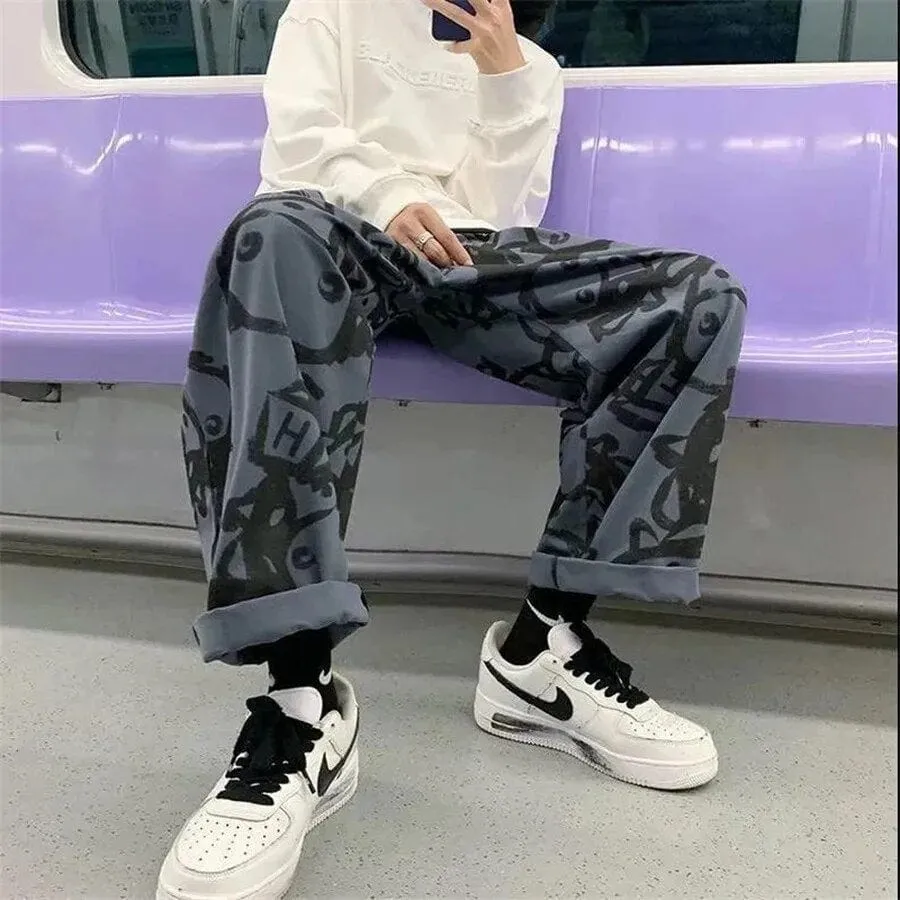 Harajuku Cartoon Print Harem Trousers