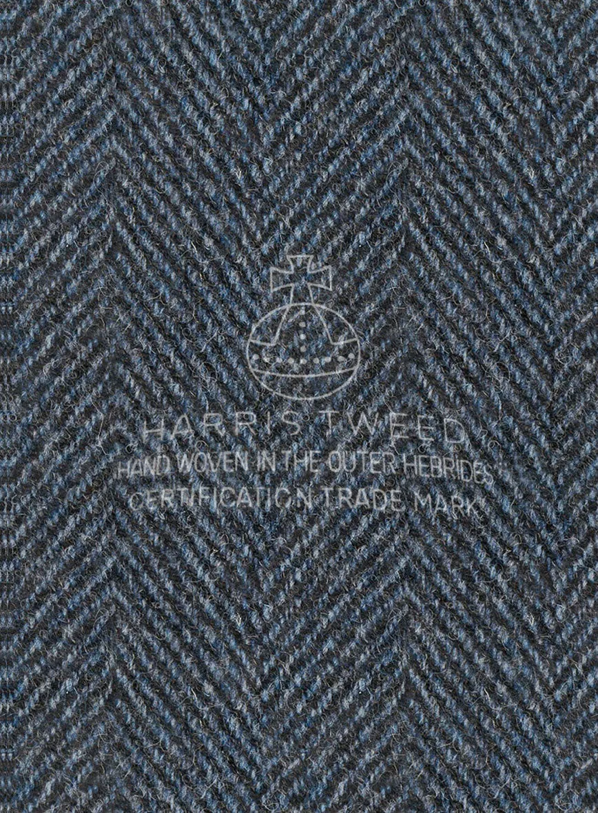 Harris Tweed Wide Herringbone Blue Jacket