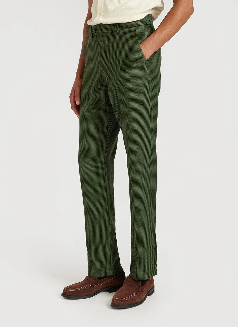 Houndstooth Tailored Trousers | Forest