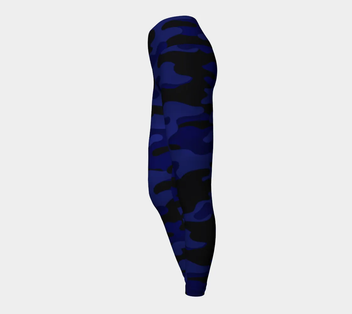 Ink Blue Camouflage Yoga Leggings