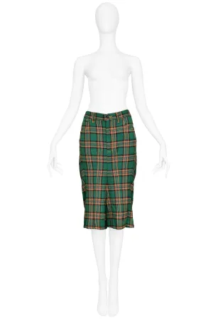 JUNYA WATANABE GREEN PLAID SHORTS 2004