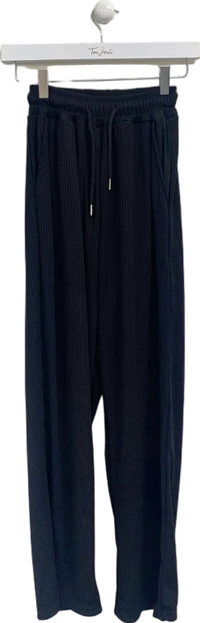 JW Black Ribbed Lounge Trousers UK M