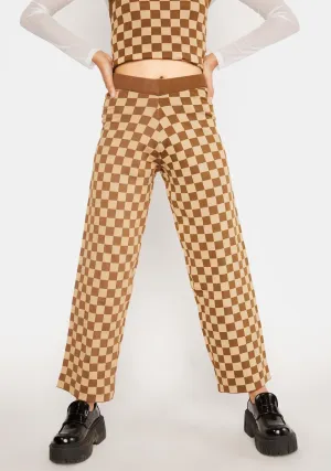 Knitted Checkered Trousers