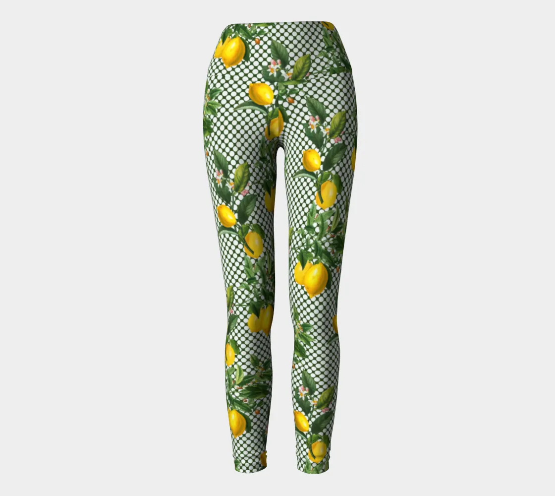 Lemon Dots Yoga Leggings