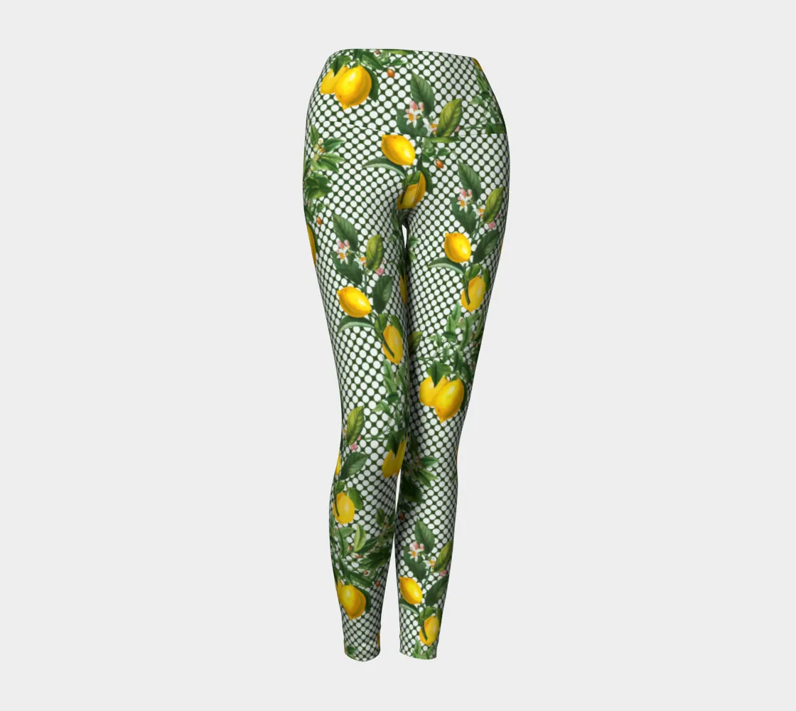 Lemon Dots Yoga Leggings