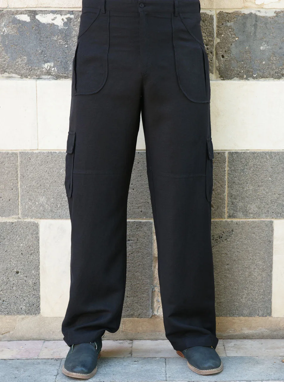 Linen Patch Pocket Trousers