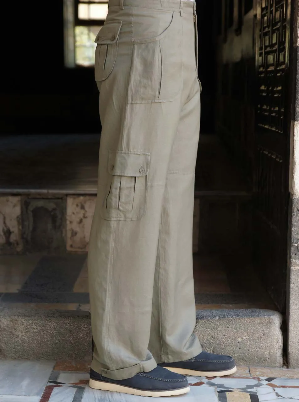 Linen Patch Pocket Trousers