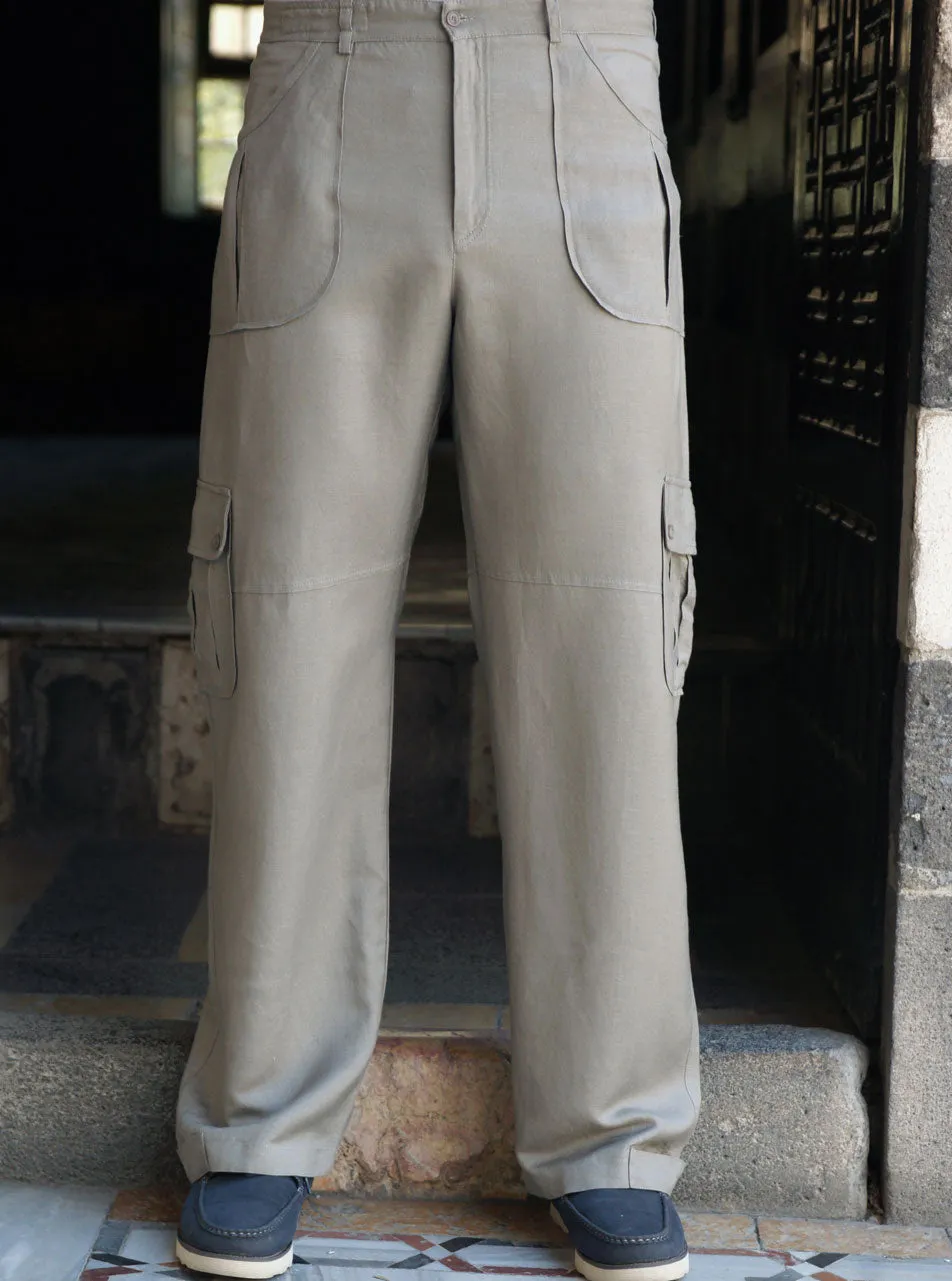 Linen Patch Pocket Trousers