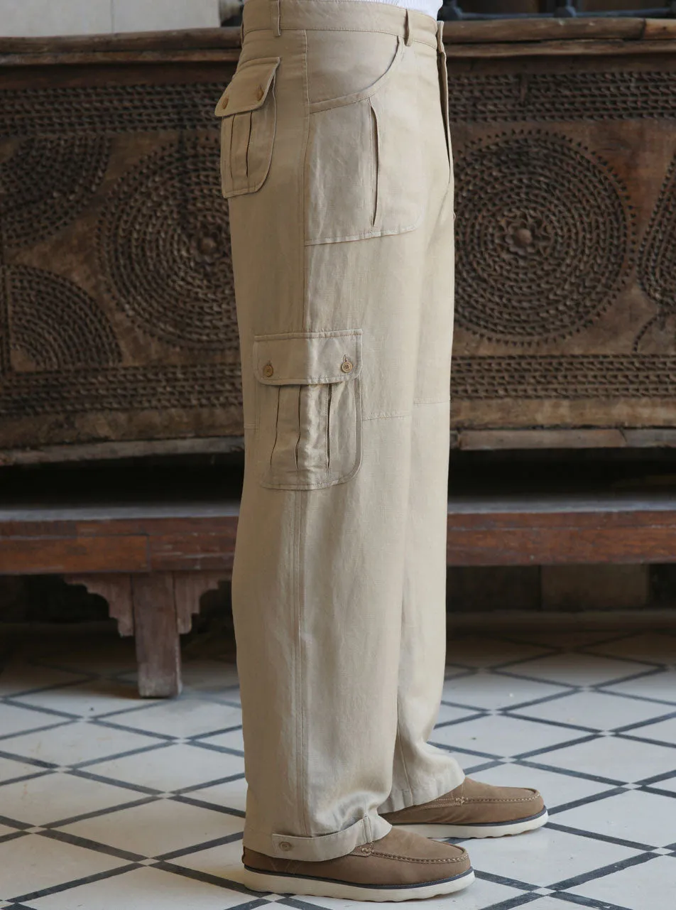 Linen Patch Pocket Trousers