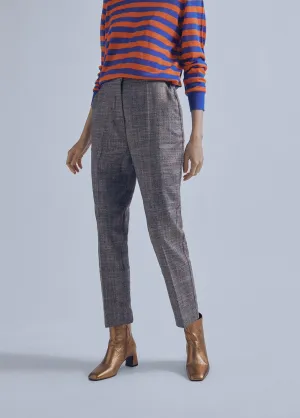 Lurex check trousers