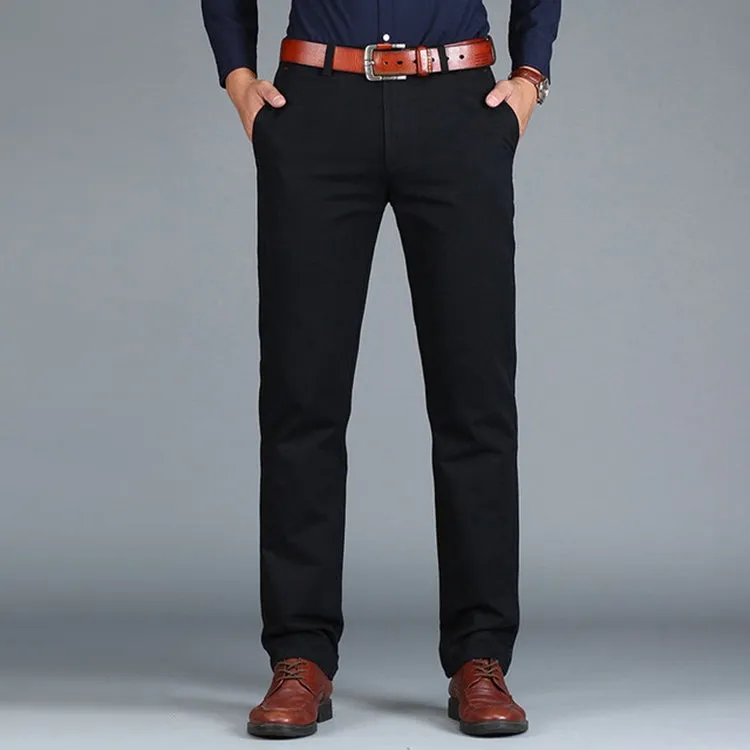 Men's Casual Straight Fit Cotton Trousers