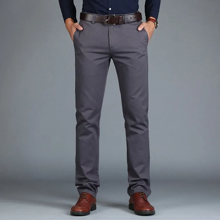 Men's Casual Straight Fit Cotton Trousers