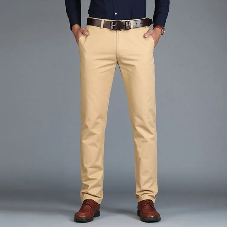 Men's Casual Straight Fit Cotton Trousers