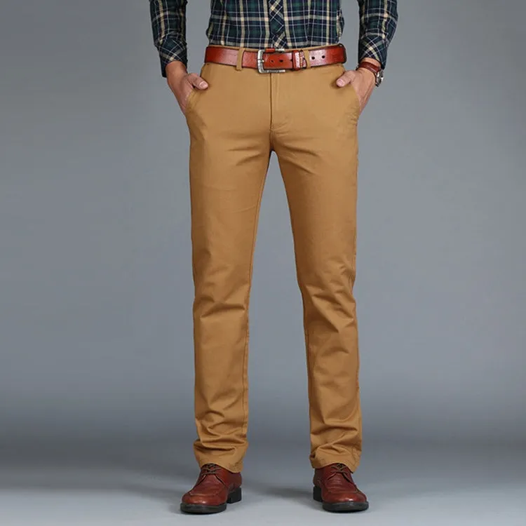 Men's Casual Straight Fit Cotton Trousers