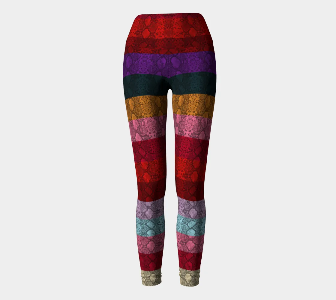 Multicolored Snake skin Yoga Leggings