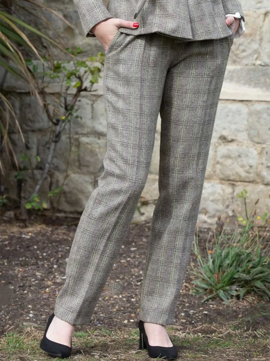 Natural Tweed Wool Grey Trousers