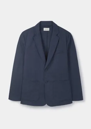 Navy Cotton Linen Blazer