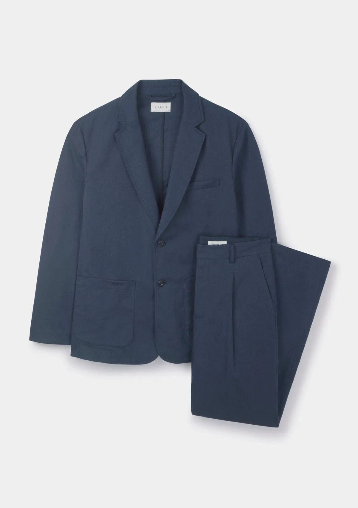 Navy Cotton Linen Blazer