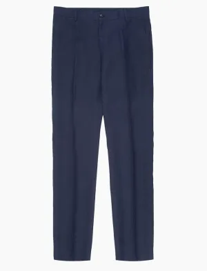 Navy Linen Comfort Trousers