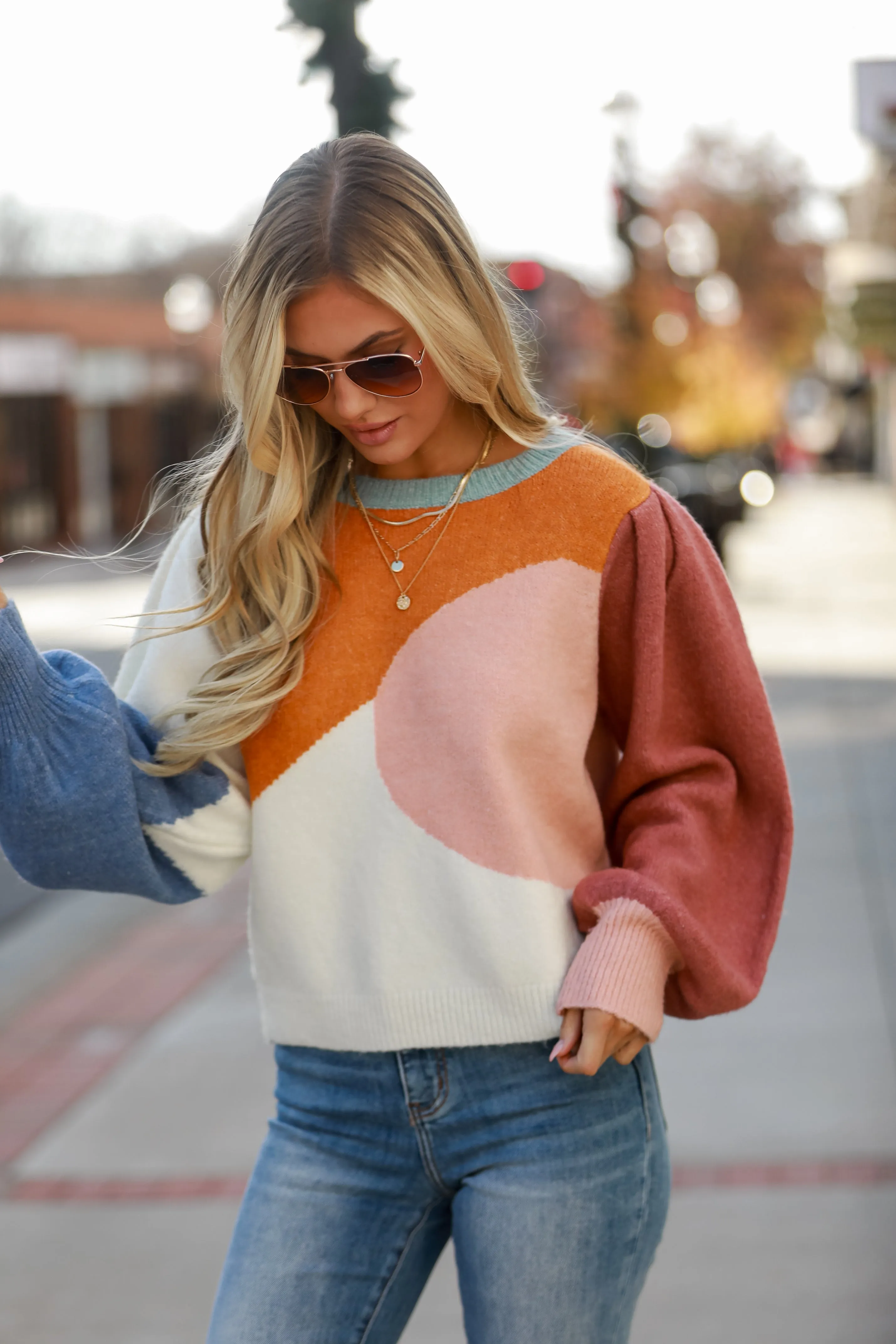 Never Let You Go Color Block Sweater