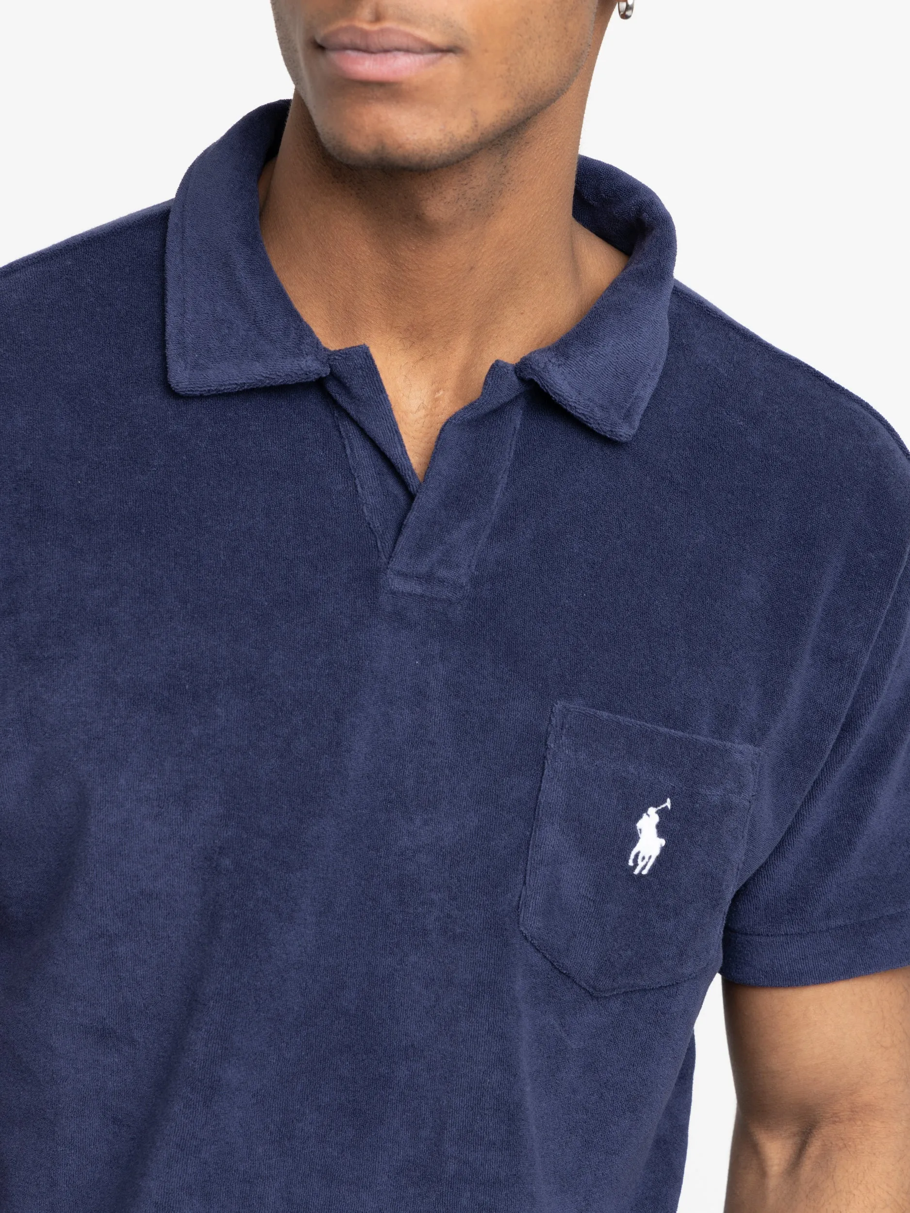 Newport Navy Classic Fit Terry Polo Shirt