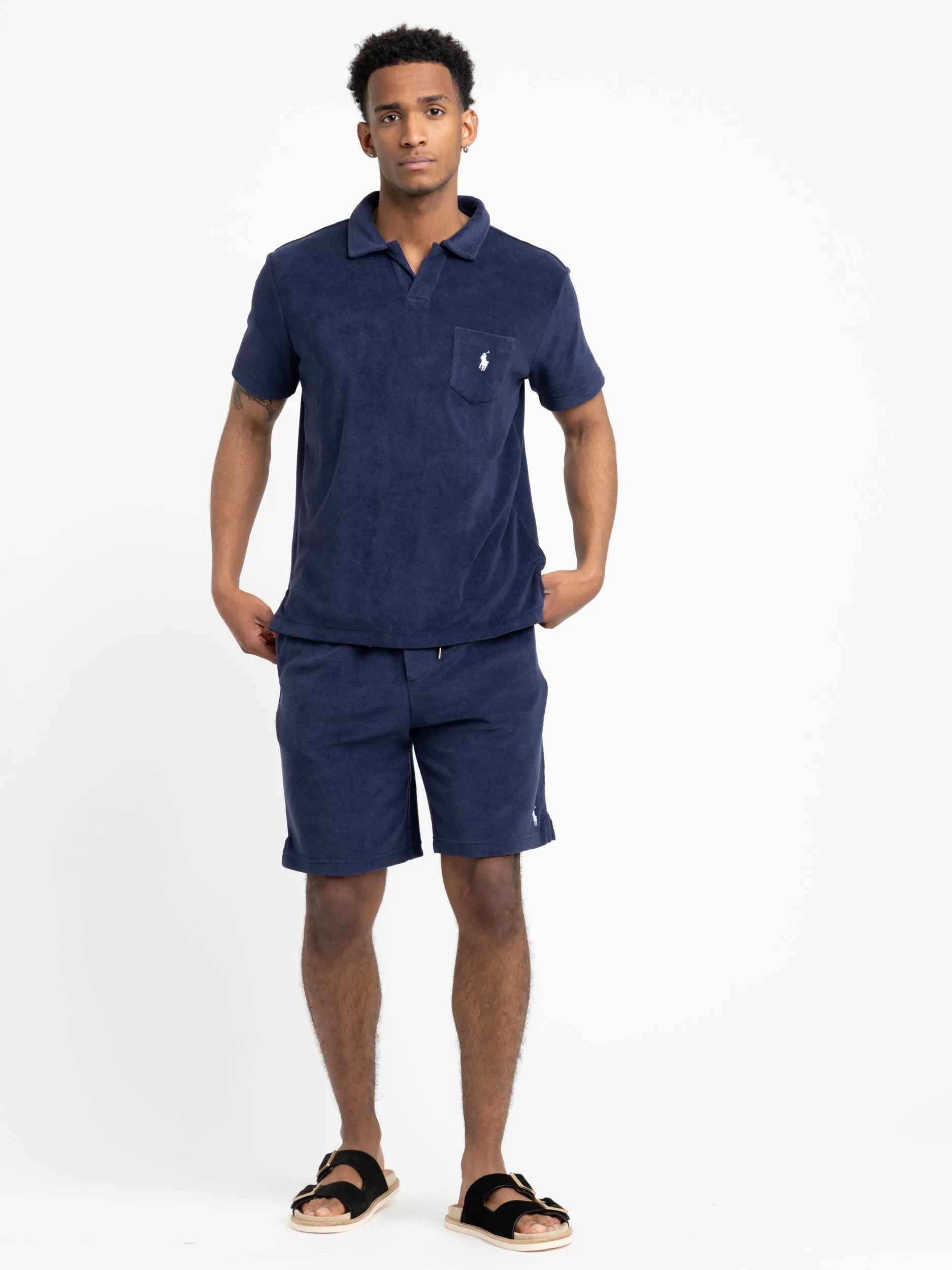 Newport Navy Classic Fit Terry Polo Shirt