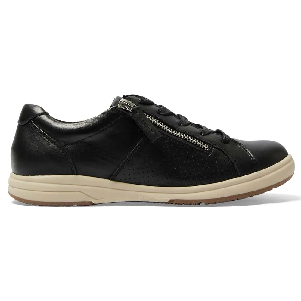 Normandy Sneaker in Black Leather