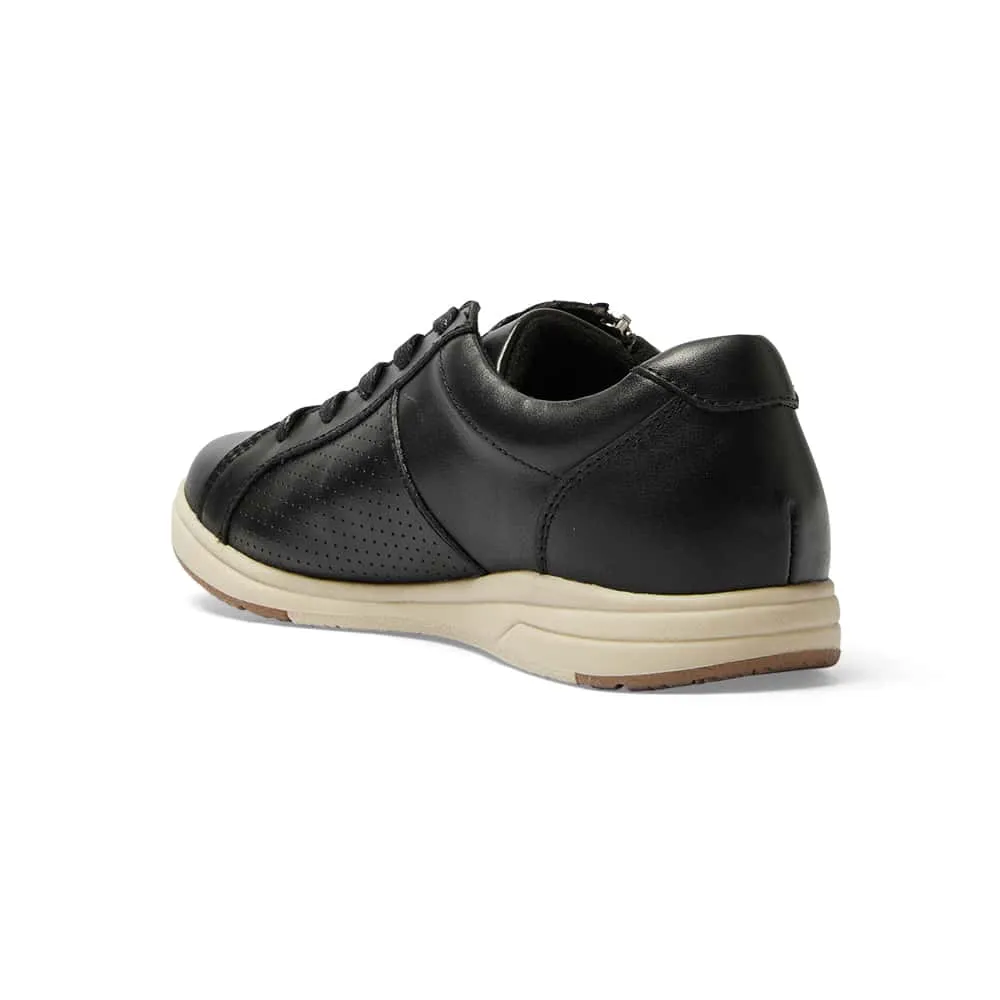 Normandy Sneaker in Black Leather