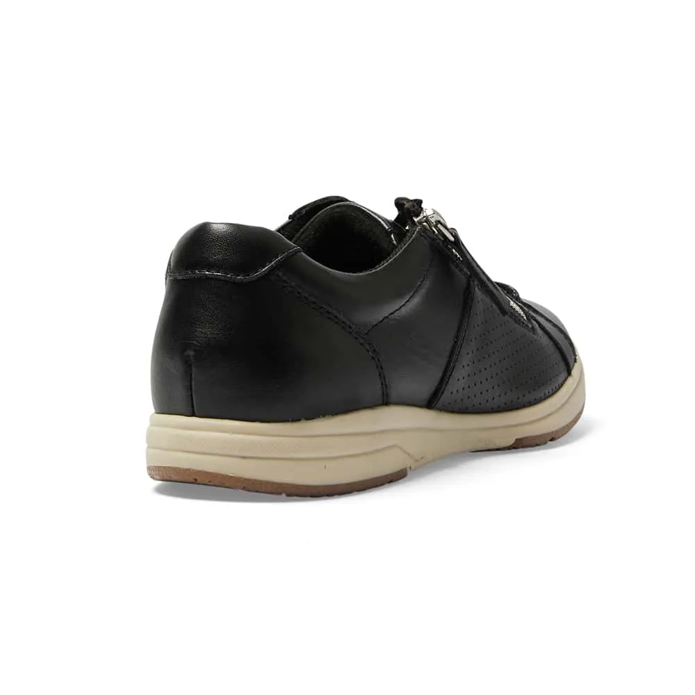 Normandy Sneaker in Black Leather