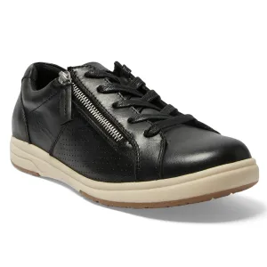 Normandy Sneaker in Black Leather