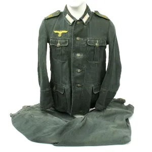 Original German WWII M42 Kriegsgmarine Coastal Artillery Herringbone Twill Boatswain Uniform