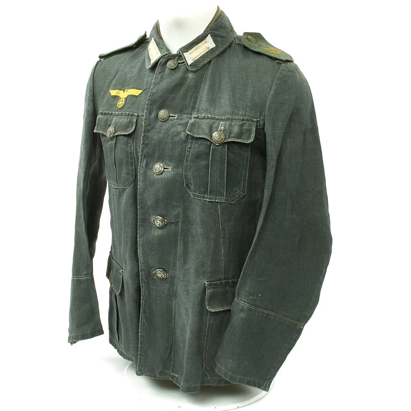 Original German WWII M42 Kriegsgmarine Coastal Artillery Herringbone Twill Boatswain Uniform