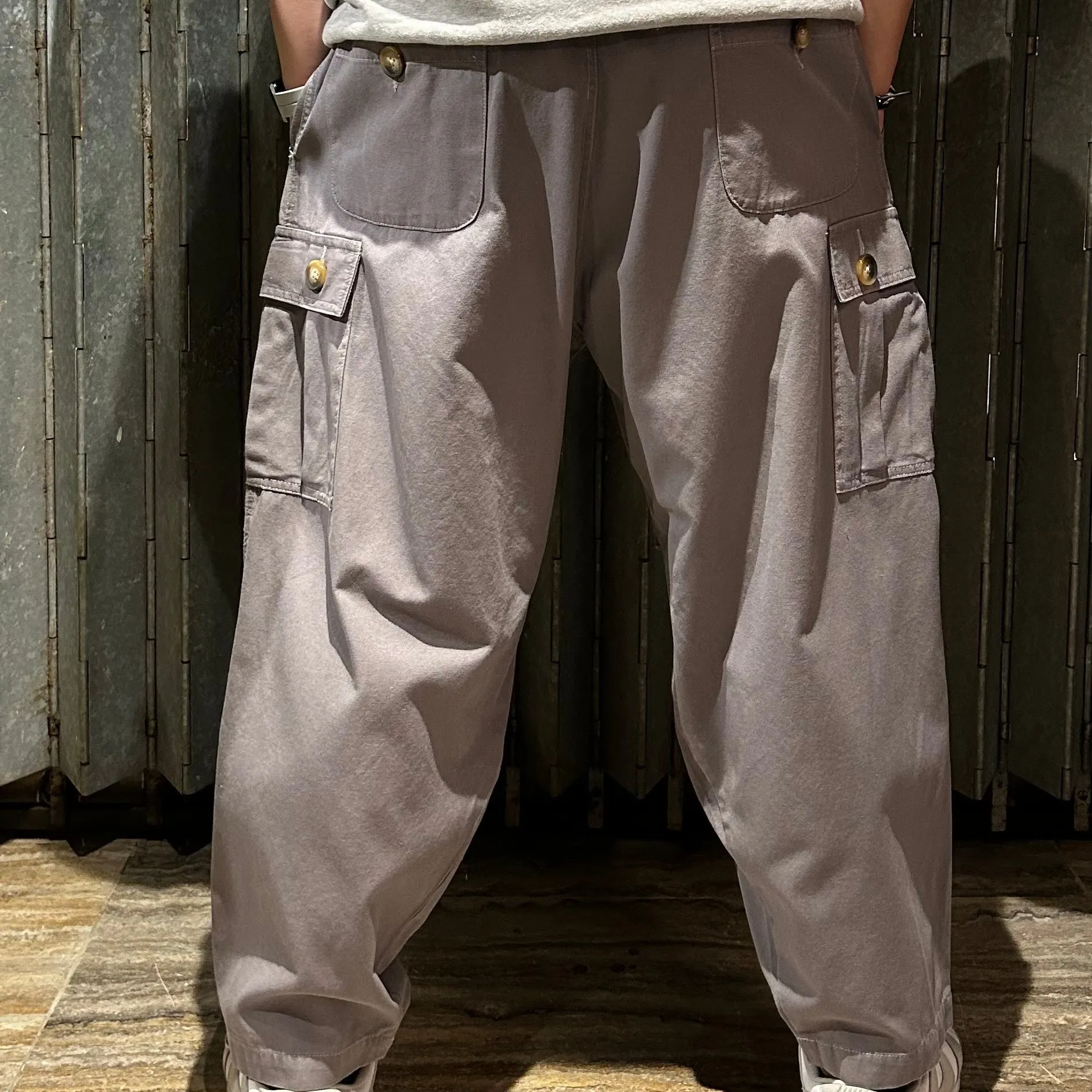 Oversized Canvas Cargo Long Pants