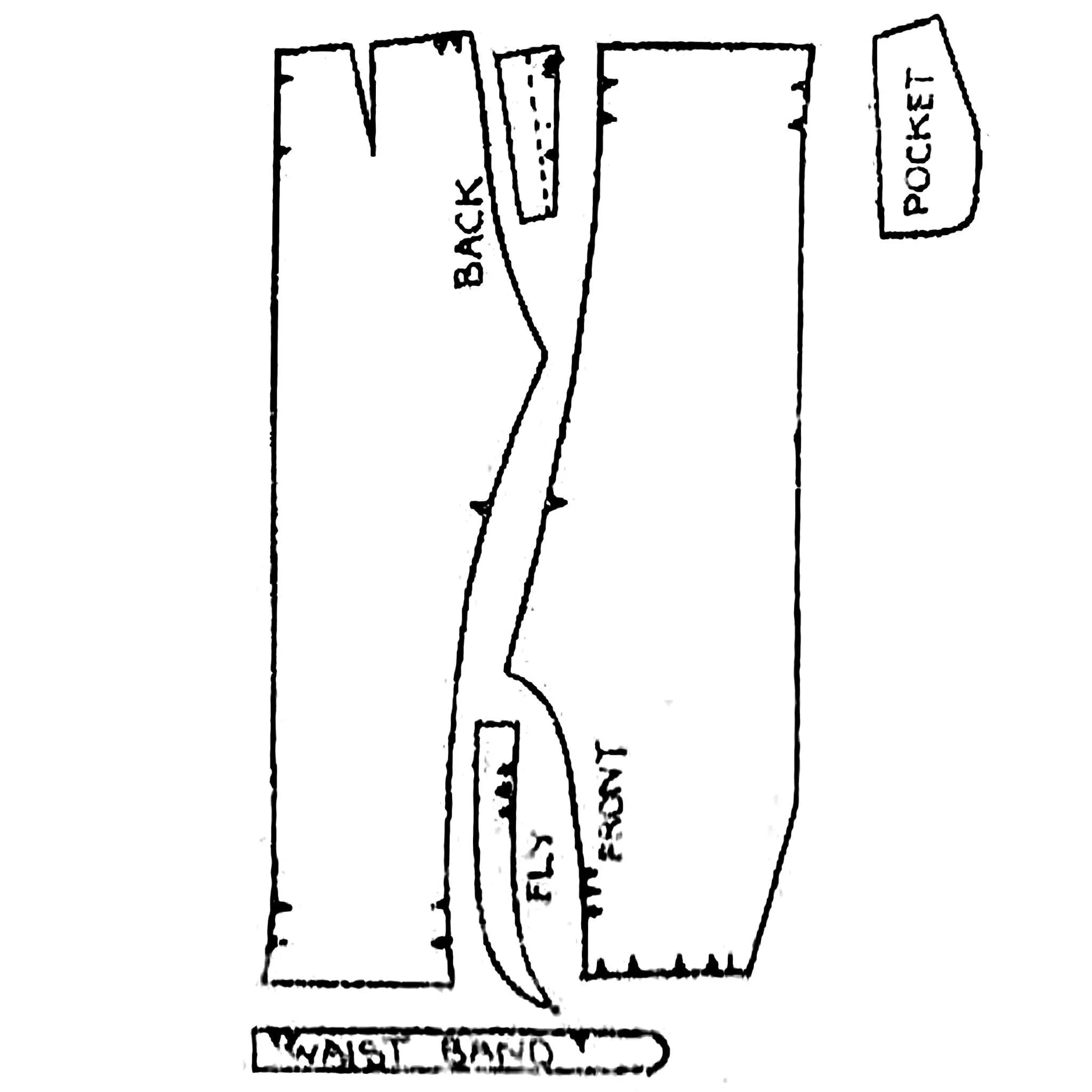 PDF - 1940s Pattern, Unisex Trousers, Oxford Bags - Waist 32” (81.3cm) - Instantly Print at Home