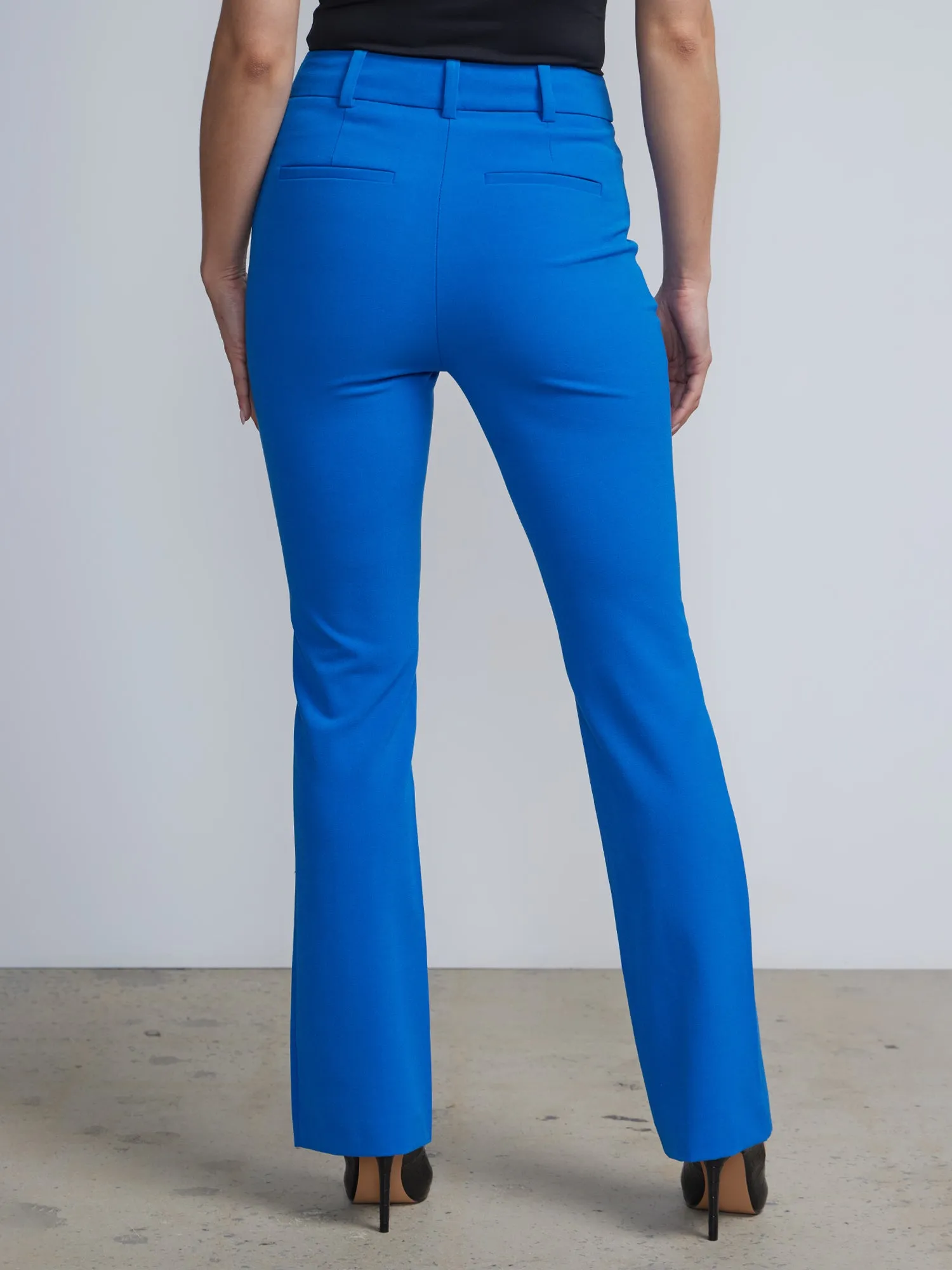 Petite High-Waisted Pintuck Bootcut Pant - Essential Stretch