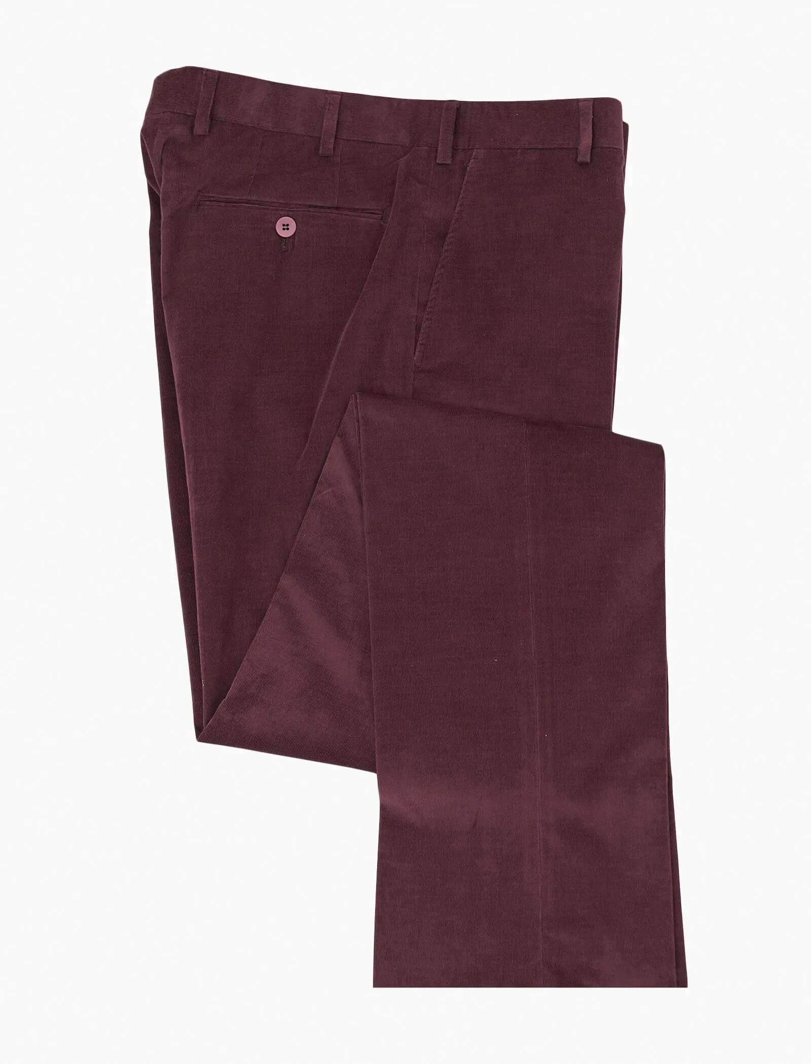 Plum Needlecord Comfort Trousers