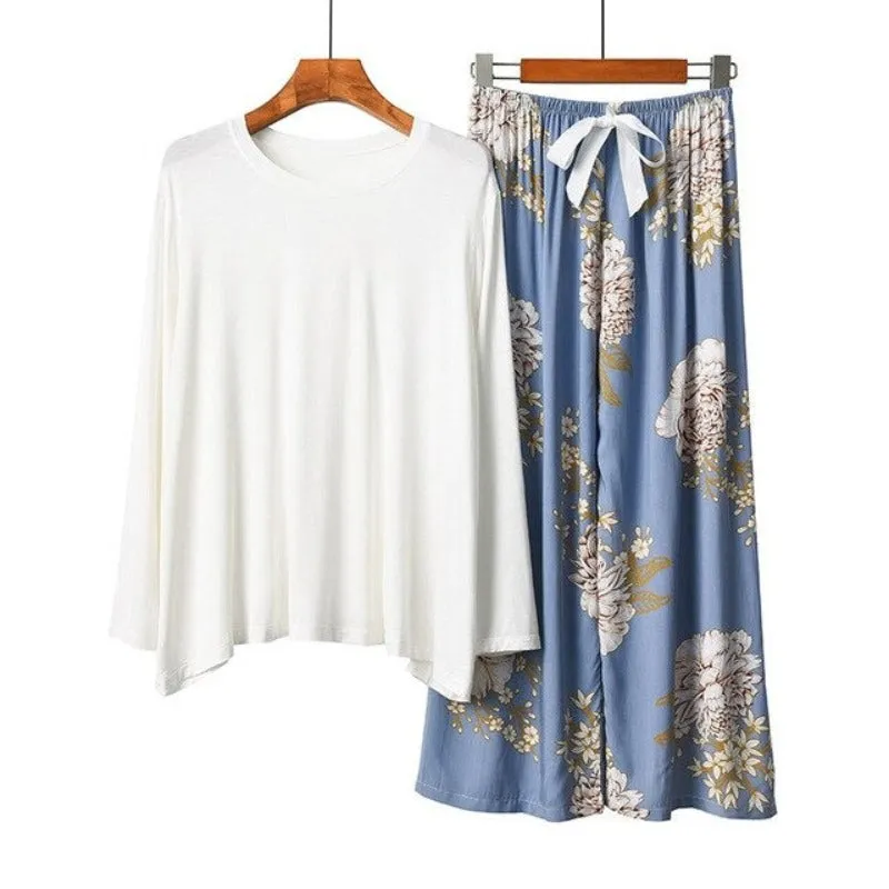 Printed Long-Sleeved Trousers