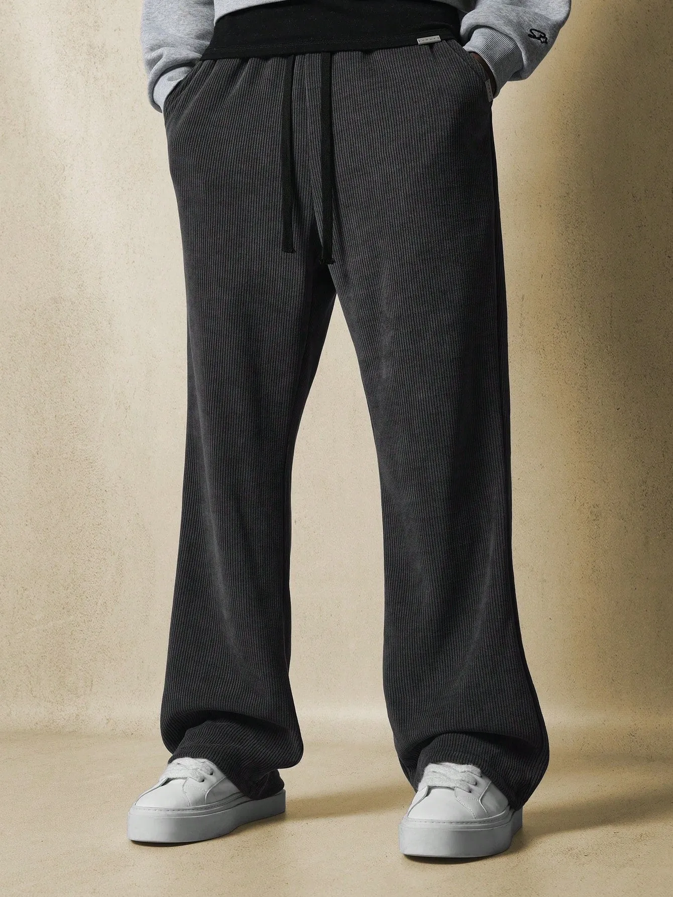 Pull On Flare Fit Cord Texture Essential Sweatpants