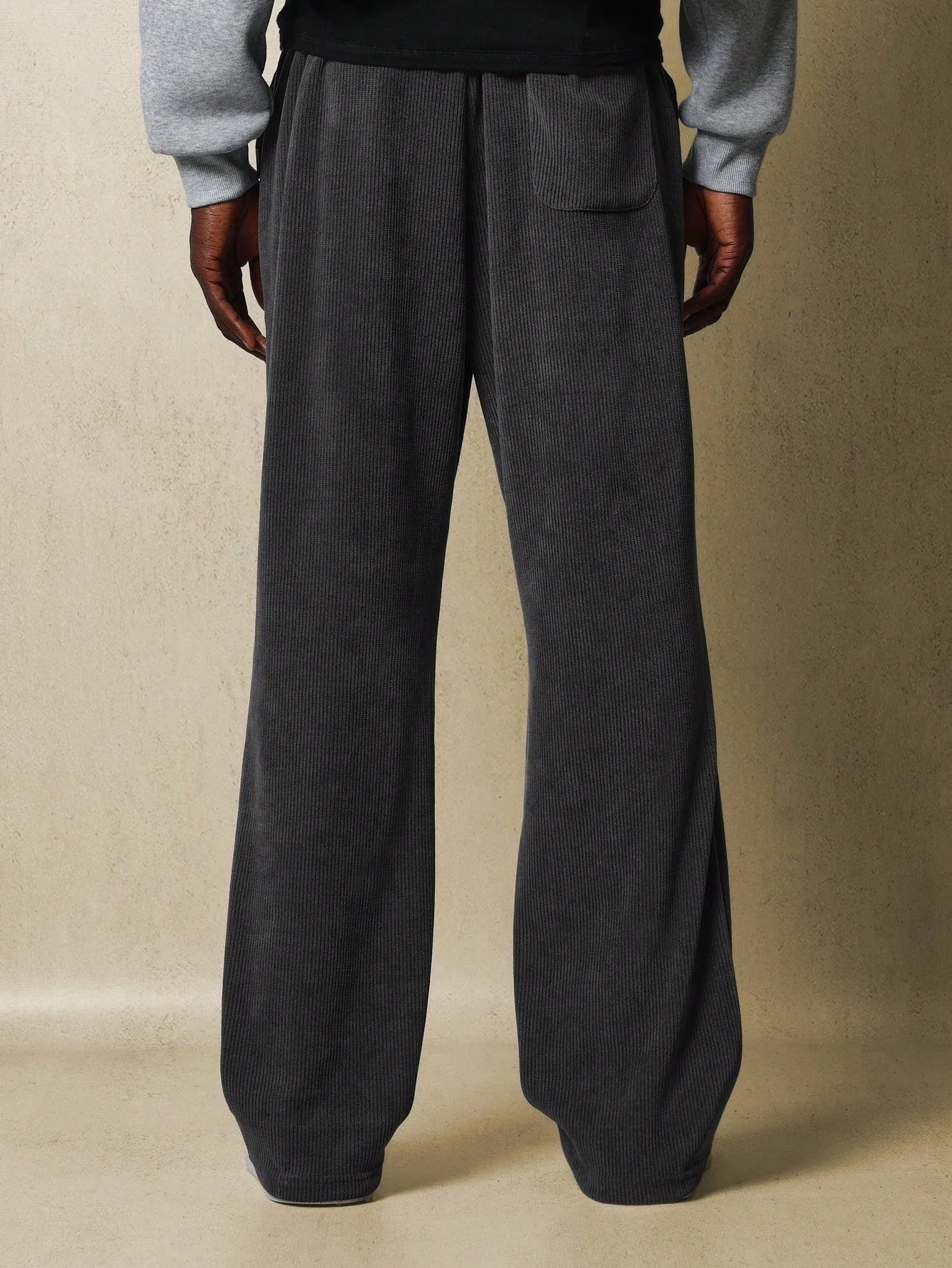 Pull On Flare Fit Cord Texture Essential Sweatpants