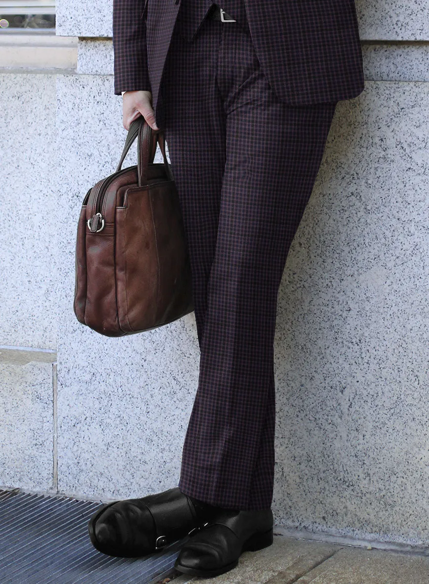 Reda Matio Purple Checks Wool Pants