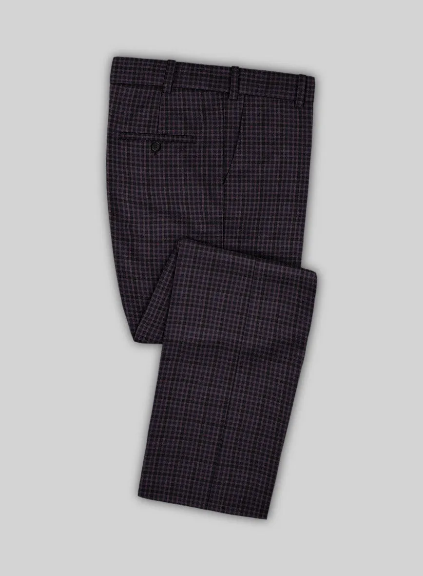 Reda Matio Purple Checks Wool Pants