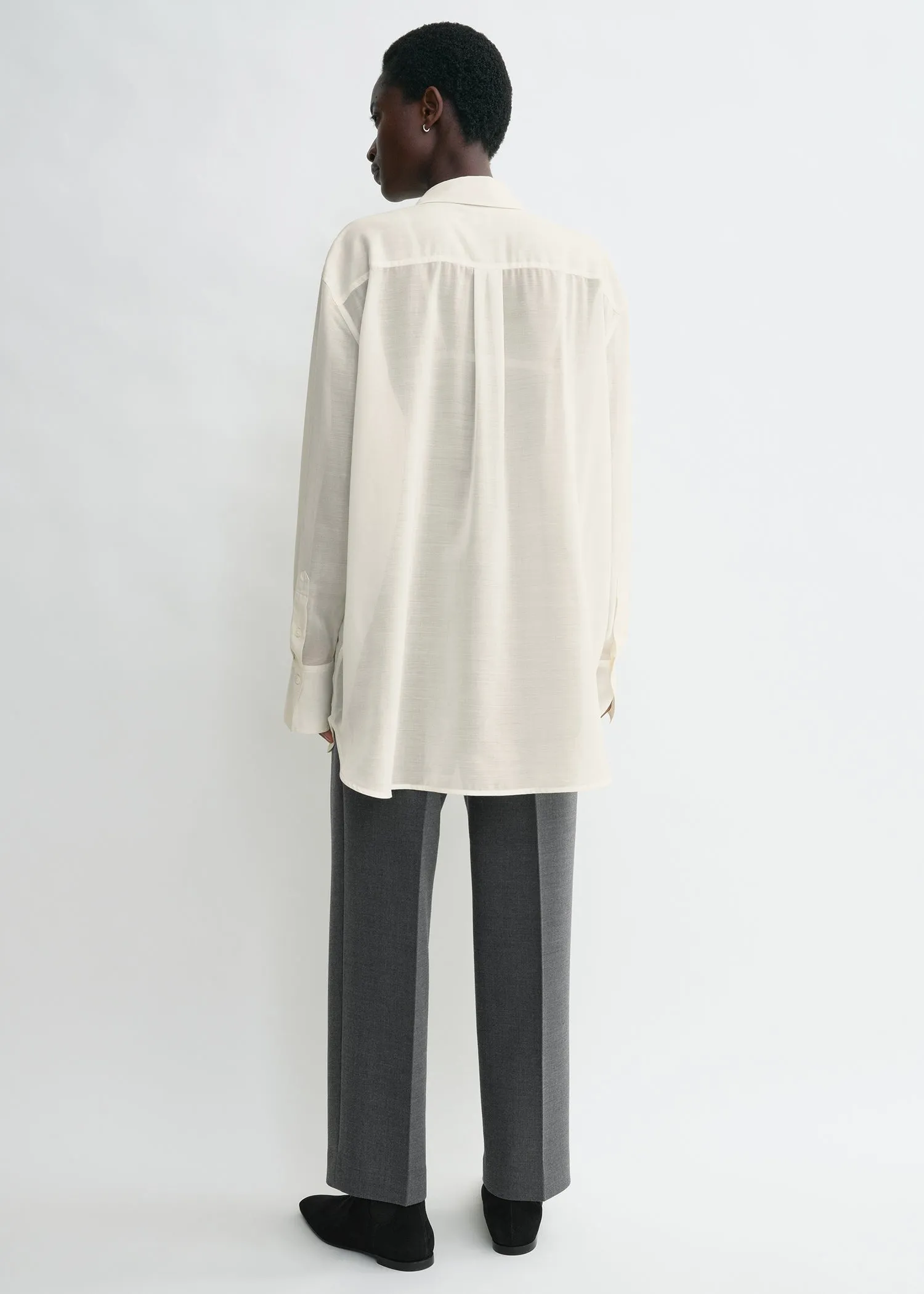 Relaxed voile shirt milk