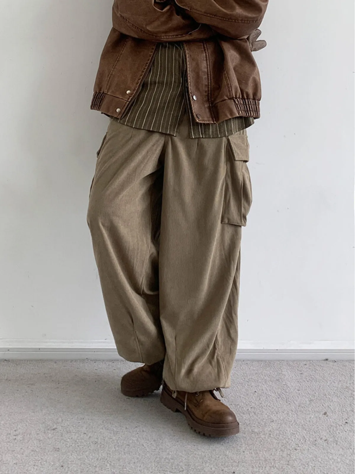 Retro Corduroy Wide-Leg Trousers