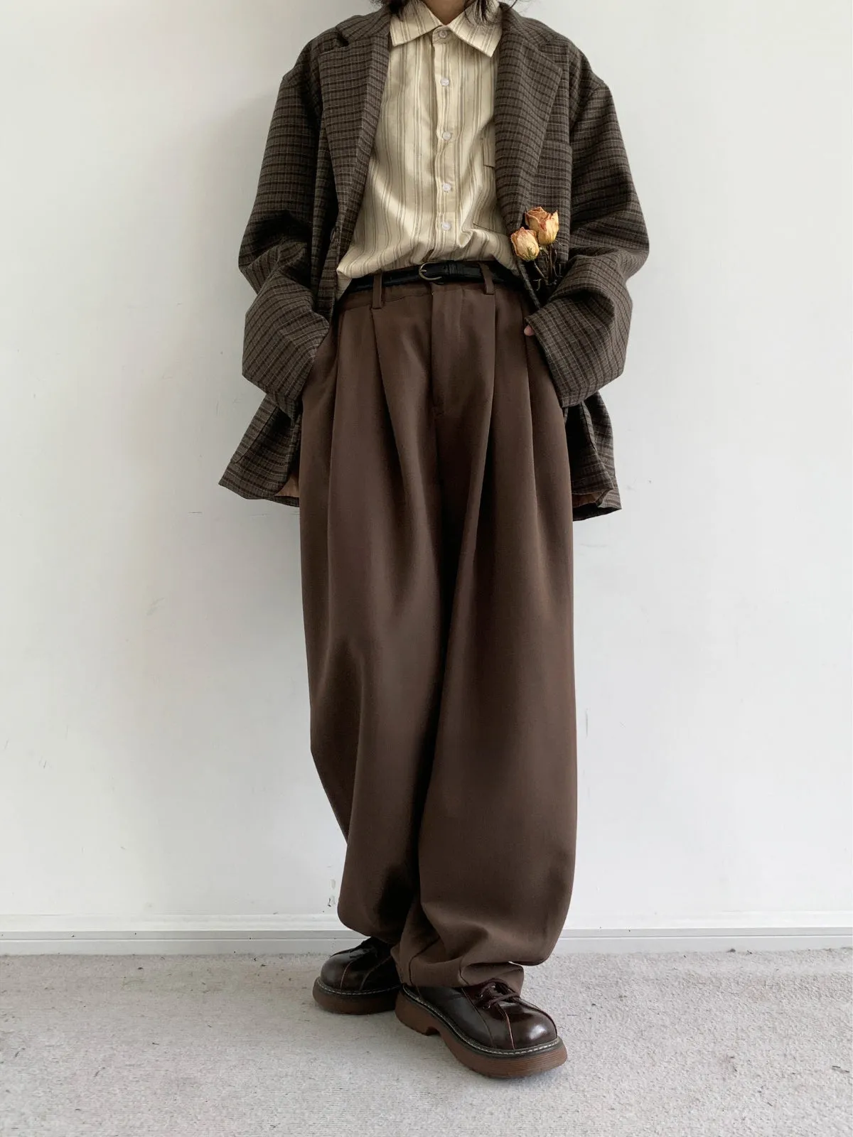 Retro Wide-Leg Long Trousers